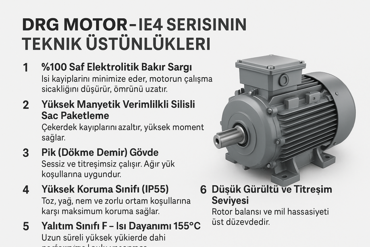 Yüksek kW Pik Döküm Gövde DRG Elektrik Motoru,